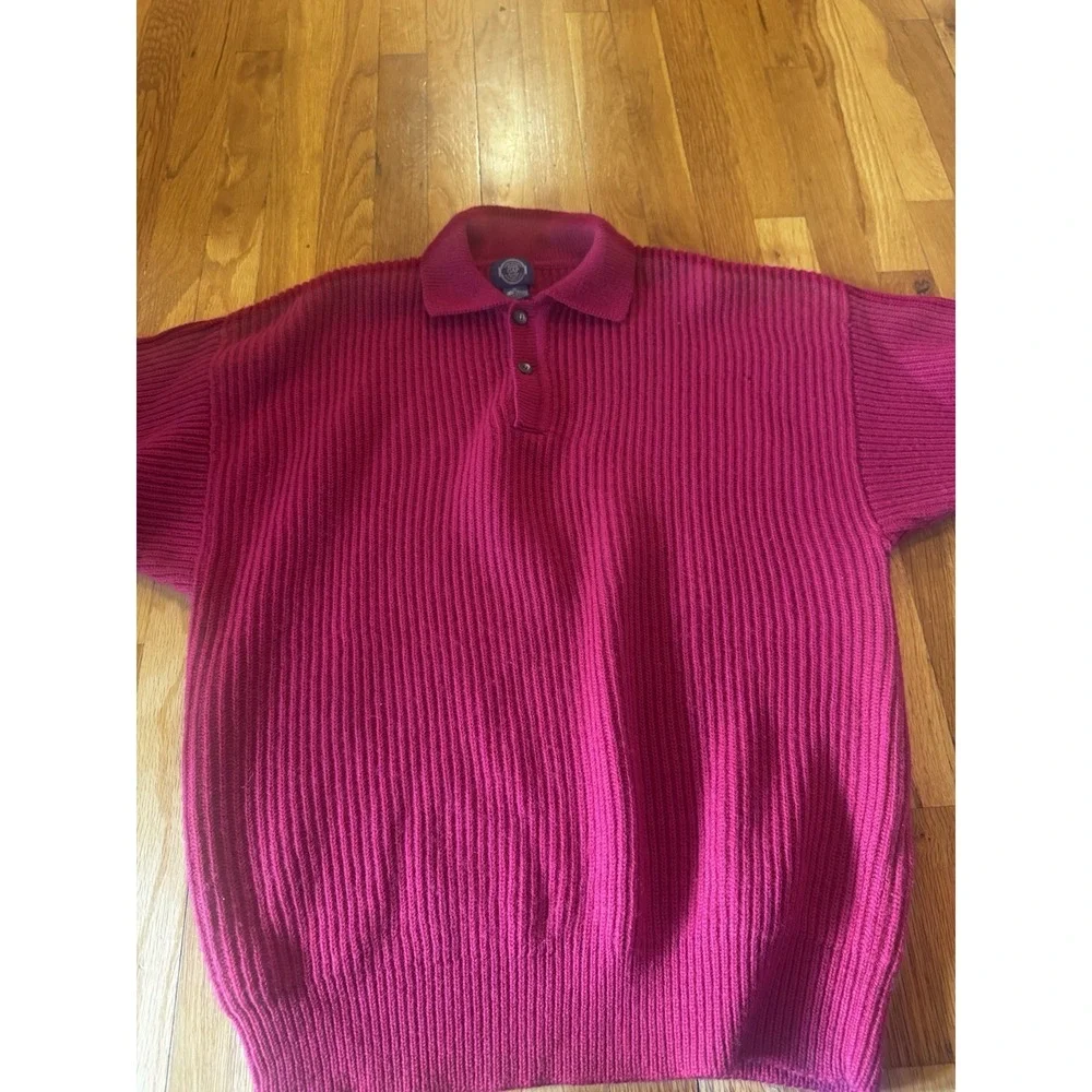 Vintage Gap Men's Collared Wool Red Sweater Pullover Buttons XL 80s/90s‎